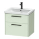 Duravit Meuble sous-lavabo D-Code 63,4x55,5x46 cm, 2 tiroirs, vert mat, Gr. sw-1