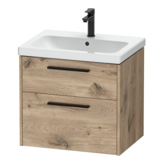 Duravit Meuble sous-lavabo D-Code 63,4x55,5x46cm, 2 tiroirs, S, E Marbre, Couleur noire