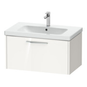 Duravit Meuble sous lavabo D-Code 78,4x40x46 cm, 1 tiroir, blanc brillant, chrome