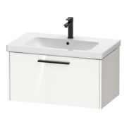 Duravit Meuble sous-lavabo D-Code 78,4x40x46 cm, 1 tiroir, blanc brillant, poignée noire-1