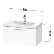 Duravit Meuble sous lavabo D-Code 78,4x40x46 cm, 1 tiroir, graph ma, taille sw-3