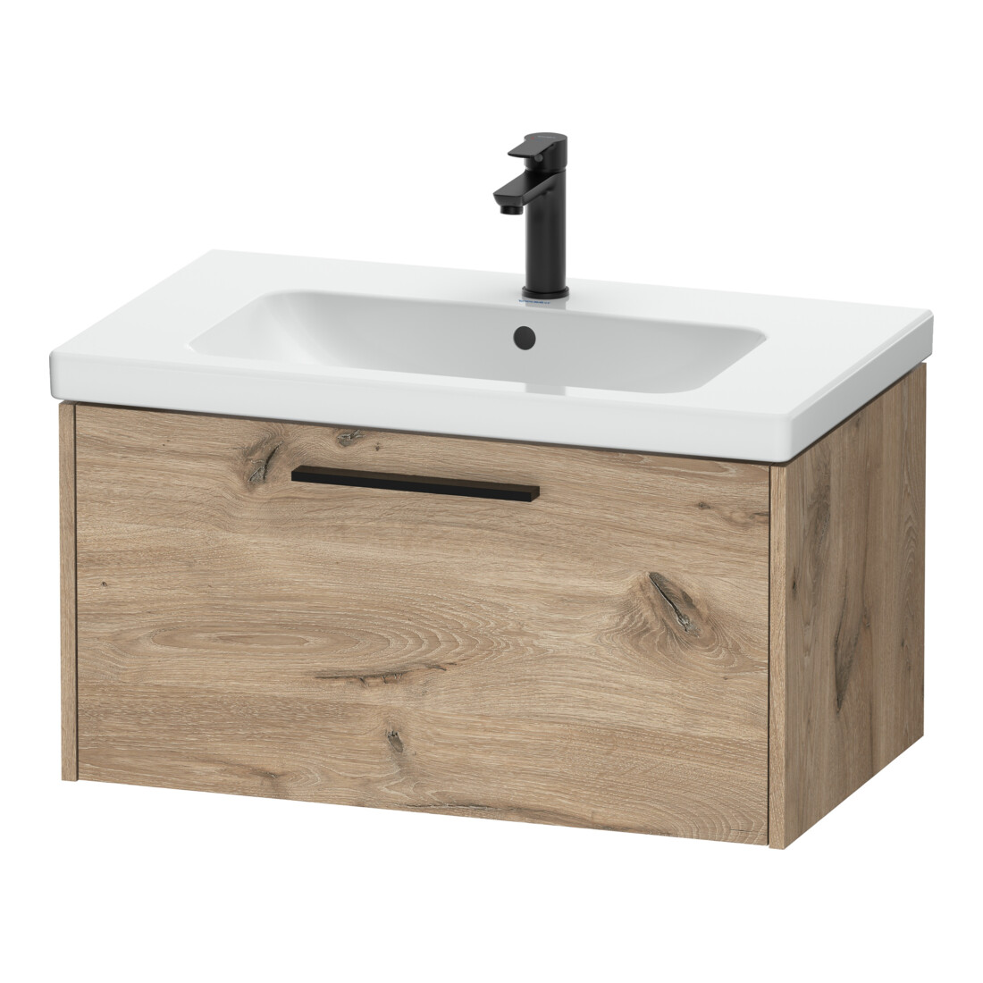 Duravit Meuble sous-lavabo D-Code 78,4x40x46 cm, 1 tiroir, Marbre œuf, Couleur noire