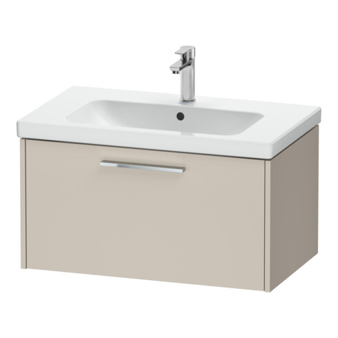 Duravit Meuble sous-lavabo D-Code 78,4x40x46 cm, 1 tiroir, taupe mat, poignée chrome