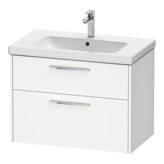 Duravit Meuble sous lavabo D-Code 78,4x55,5x46 cm, 2 tiroirs, blanc mat, chrome