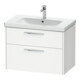 Duravit Meuble sous lavabo D-Code 78,4x55,5x46 cm, 2 tiroirs, blanc mat, chrome-1