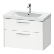 Duravit Meuble sous lavabo D-Code 78,4x55,5x46 cm, 2 tiroirs, blanc mat, chrome