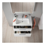 Duravit Meuble sous lavabo D-Code 78,4x55,5x46 cm, 2 tiroirs, blanc mat, chrome-2