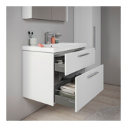 Duravit Meuble sous lavabo D-Code 78,4x55,5x46 cm, 2 tiroirs, blanc mat, chrome-2
