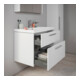 Duravit Meuble sous lavabo D-Code 78,4x55,5x46 cm, 2 tiroirs, blanc mat, chrome