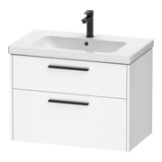 Duravit Meuble sous-lavabo D-Code 78,4x55,5x46 cm, 2 tiroirs, blanc mat, poignée noire