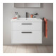 Duravit Meuble sous-lavabo D-Code 78,4x55,5x46 cm, 2 tiroirs, blanc mat, poignée noire-2