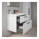 Duravit Meuble sous-lavabo D-Code 78,4x55,5x46 cm, 2 tiroirs, blanc mat, poignée noire