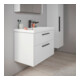 Duravit Meuble sous-lavabo D-Code 78,4x55,5x46 cm, 2 tiroirs, blanc mat, poignée noire