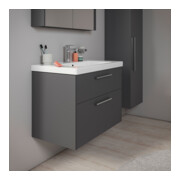 Duravit Meuble sous-lavabo D-Code 78,4x55,5x46 cm, 2 tiroirs, gris mat, chromé-2