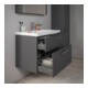 Duravit Meuble sous-lavabo D-Code 78,4x55,5x46 cm, 2 tiroirs, gris mat, chromé