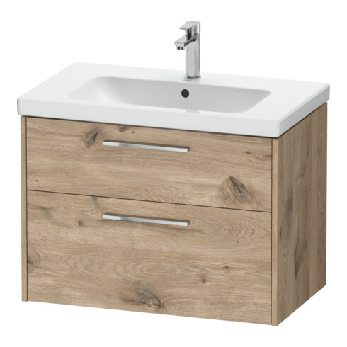 Duravit Meuble sous lavabo D-Code 78,4x55,5x46 cm, 2 tiroirs, marbre G chromé