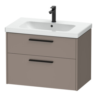 Duravit Meuble sous-lavabo D-Code 78,4x55,5x46 cm, 2 tiroirs, noir mat