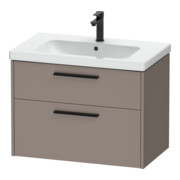 Duravit Meuble sous-lavabo D-Code 78,4x55,5x46 cm, 2 tiroirs, noir mat