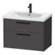 Duravit Meuble sous-lavabo D-Code 78,4x55,5x46 cm, 2 tiroirs, S, graph ma, Gr. sw-1