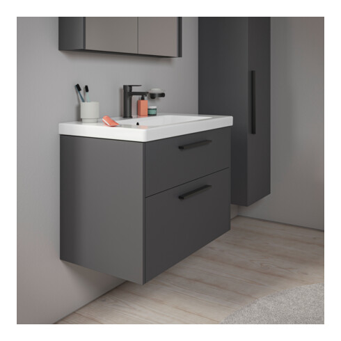 Duravit Meuble sous-lavabo D-Code 78,4x55,5x46 cm, 2 tiroirs, S, graph ma, Gr. sw