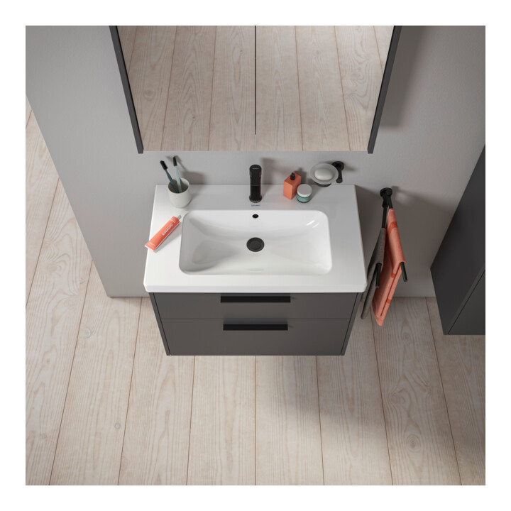 Duravit Meuble sous-lavabo D-Code 78,4x55,5x46 cm, 2 tiroirs, S, graph ma, Gr. sw