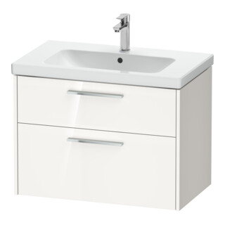 Duravit Meuble sous lavabo D-Code 78,4x55,5x46cm, 2 tiroirs, blanc brillant, chrome