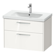 Duravit Meuble sous lavabo D-Code 78,4x55,5x46cm, 2 tiroirs, blanc brillant, chrome