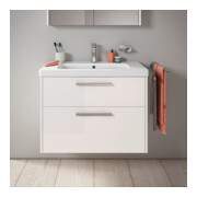 Duravit Meuble sous lavabo D-Code 78,4x55,5x46cm, 2 tiroirs, blanc brillant, chrome-2