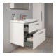 Duravit Meuble sous lavabo D-Code 78,4x55,5x46cm, 2 tiroirs, blanc brillant, chrome