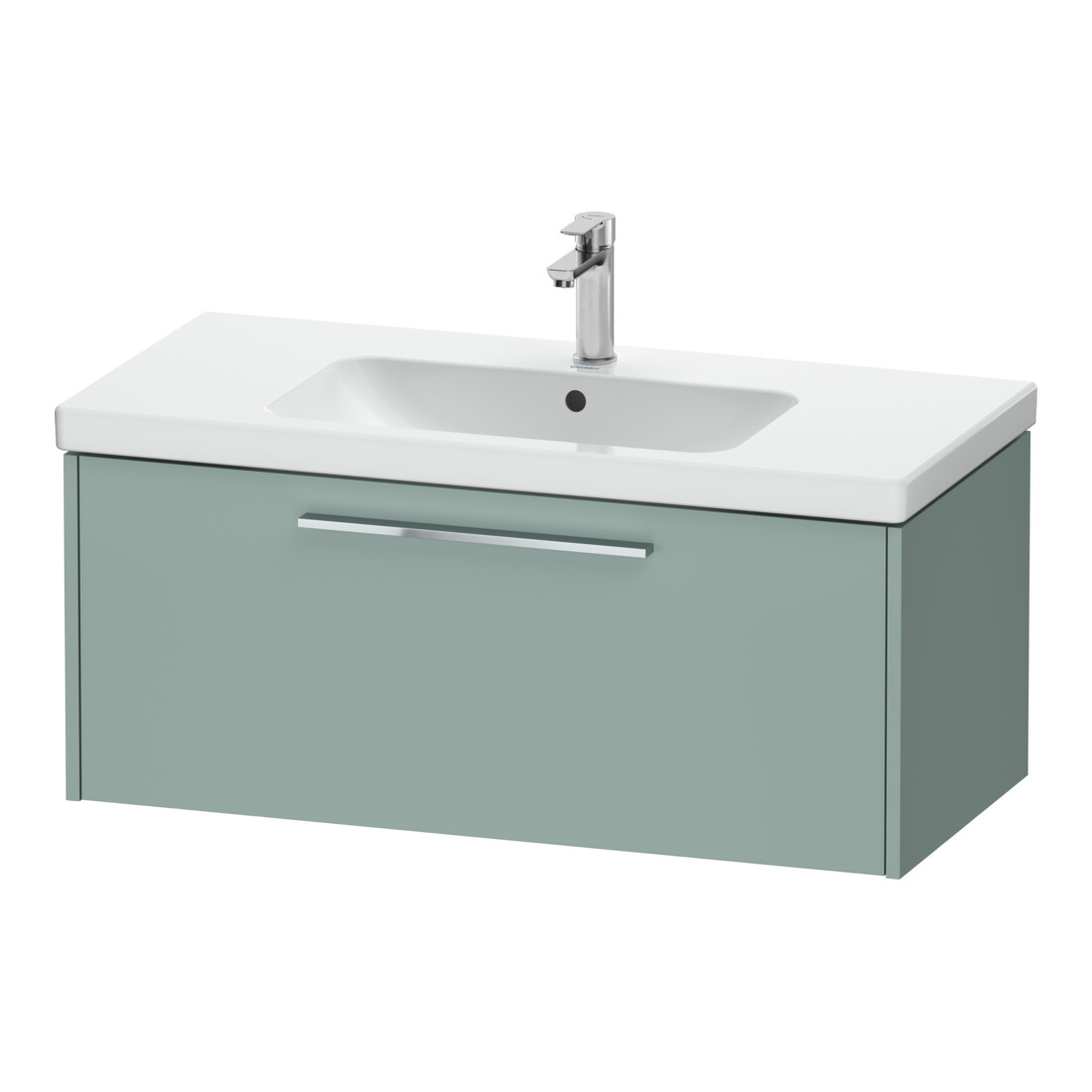 Duravit Meuble sous-lavabo D-Code 98,4x40x46 cm, 1 tiroir, fjord gris, chromé