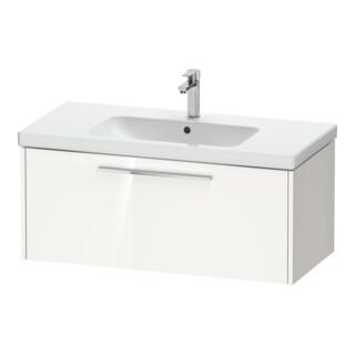 Duravit Meuble sous lavabo D-Code 98,4x40x46cm, 1 tiroir, blanc brillant, chrome satiné