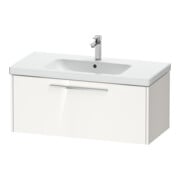 Duravit Meuble sous lavabo D-Code 98,4x40x46cm, 1 tiroir, blanc brillant, chrome satiné-1