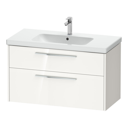 Duravit Meuble sous-lavabo D-Code 98,4x55,5x46 cm, 2 tiroirs, blanc brillant, chrome