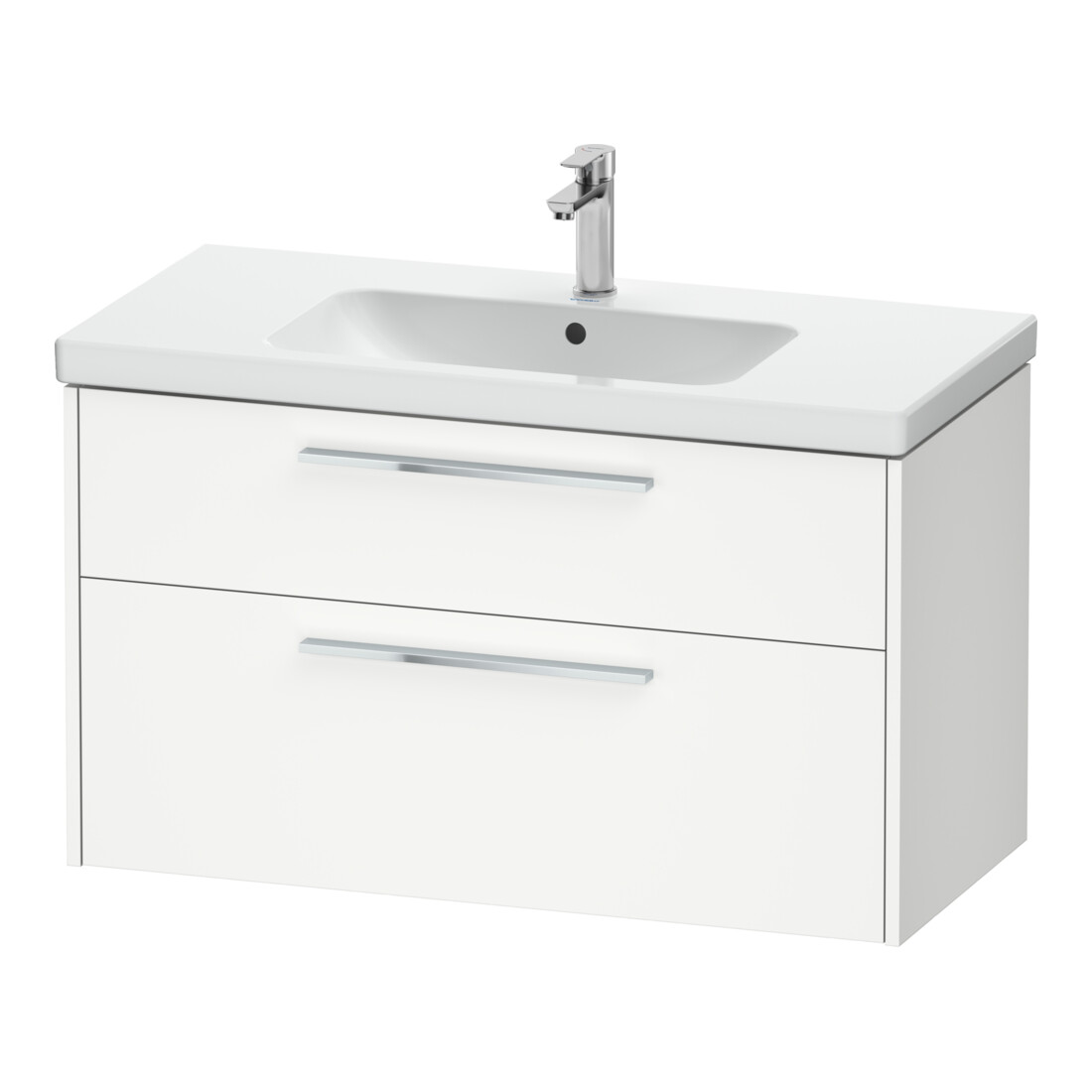 Duravit Meuble sous-lavabo D-Code 98,4x55,5x46 cm, 2 tiroirs, blanc mat, chrome