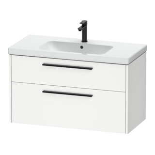 Duravit Meuble sous lavabo D-Code 98,4x55,5x46 cm, 2 tiroirs, blanc mat, corps noir