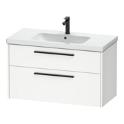 Duravit Meuble sous lavabo D-Code 98,4x55,5x46 cm, 2 tiroirs, blanc mat, corps noir-1