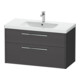 Duravit Meuble sous-lavabo D-Code 98,4x55,5x46 cm, 2 tiroirs, gris mat, Gr. chr-1
