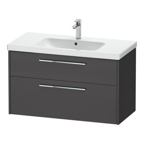 Duravit Meuble sous-lavabo D-Code 98,4x55,5x46 cm, 2 tiroirs, gris mat, Gr. chr