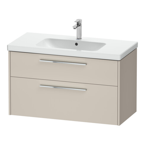 Duravit Meuble sous-lavabo D-Code 98,4x55,5x46 cm, 2 tiroirs, taupe mat, Gr. chr
