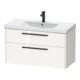 Duravit Meuble sous lavabo D-Code 98,4x55,5x46cm, 2 tiroirs, blanc brillant, poignée noire-1
