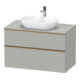 Duravit Meuble sous-lavabo D-Neo 100x55 cm, b chêne gris/mat, 2 tiroirs, 1 porte, 1 plan-1
