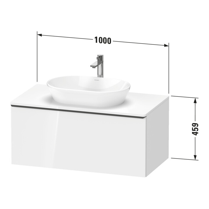 Duravit Meuble sous lavabo D-Neo 100x55 cm, blanc/Bas m, 1 tiroir, 1 plan, suspendu