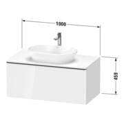 Duravit Meuble sous-lavabo D-Neo 100x55 cm, blanc/Bas m, 1 tiroir, 1 tablette, suspendu-4