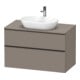 Duravit Meuble sous lavabo D-Neo 100x55 cm, blanc/Bas m, 2 tiroirs, 1 porte, 1 plan-1