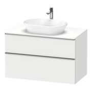 Duravit Meuble sous lavabo D-Neo 100x55 cm, blanc brillant, 2 tiroirs, 1 porte, 1 plan