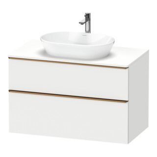 Duravit Meuble sous lavabo D-Neo 100x55 cm, blanc/gris, 2 tiroirs, 1 porte, 1 plan
