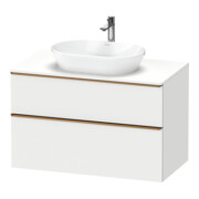 Duravit Meuble sous lavabo D-Neo 100x55 cm, blanc/gris, 2 tiroirs, 1 porte, 1 plan