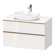 Duravit Meuble sous lavabo D-Neo 100x55 cm, blanc/gris, 2 tiroirs, 1 porte, 1 plan