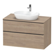 Duravit Meuble sous lavabo D-Neo 100x55 cm, blanc/mat, 2 tiroirs, 1 porte, 1 plan
