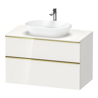 Duravit Meuble sous-lavabo D-Neo 100x55 cm, blanc poli, 2 tiroirs, 1 porte, 1 plan